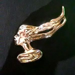 Extremely Rare! Varsano Brooch, Lady with flowing hair.   (J164)